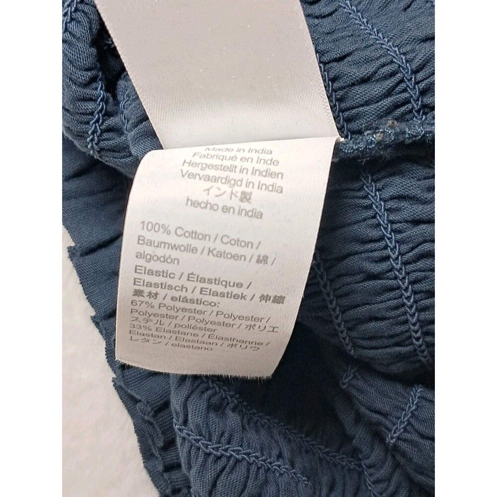 J.Crew Smocked Broken In Jersey Cropped Top Dark Blue AY449 Size M NWT - Picture 9 of 9